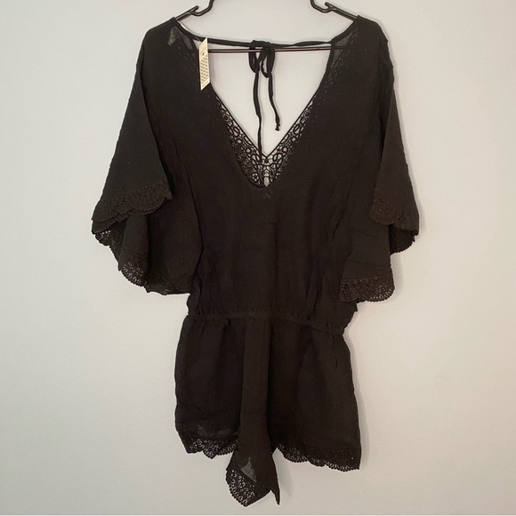 Revolve Eberjey Sol Liberty Size S/M Crochet Boho Romper Coverup NWT Retail $169 - Picture 3 of 10